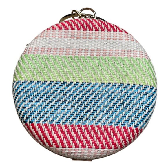 Alesssia Round 9" Textured Hardshell Multicolor Tote Clutch Handbag - Picture 2 of 6